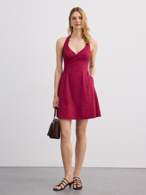 Mohito - Minikleid mit Trägern - Dunkelrot - 38