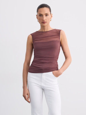 Mohito - Bluse mit Falten - Braun - M