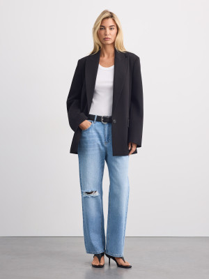 Mohito - Blugi wide leg - Albastru - 34