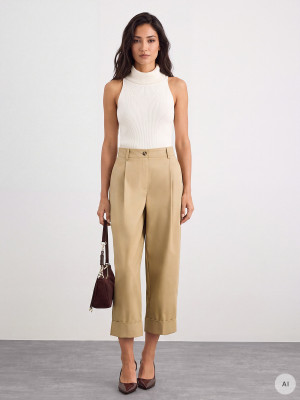 Mohito - Pantalón con vuelta en el bajo - beige - 42