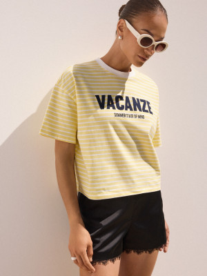 Mohito - T-Shirt mit Print - Weiß - M