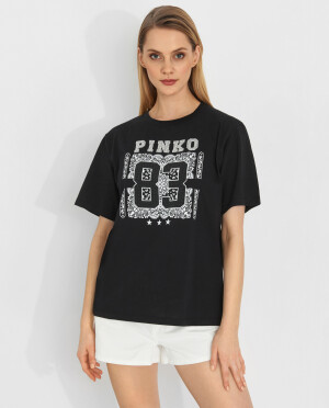 PINKO - Černé tričko s potiskem od Svalutation