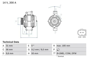 alternator w211 2.2 cdi 0 986 048 550 BOSCH