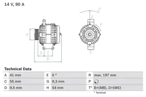 1.3 CDTI, 1.4 16V OPEL COMBO C Alternateur