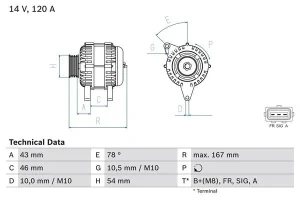 1.6 MAZDA 3 II Alternator 120a