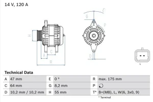 1.9 dTi, 2.0, 2.0 16V RENAULT ESPACE III Alternator 120a 110a