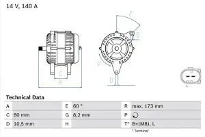 3.0 HDi PEUGEOT BOXER Alternator 150a 140a