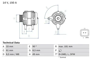 2.0 dCi RENAULT VEL SATIS Alternator 150a