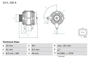 2.0 dCi RENAULT LAGUNA II Alternator 150a
