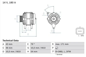 2.0 HDi PEUGEOT EXPERT Alternator 180a