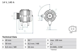 2.0 TDI, 1.6 TDI SKODA SUPERB II Kombi (3T5) Alternator 140a