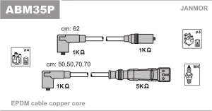 1.9, 2.1 i, 2.1 VW TRANSPORTER T3 Przewody zapłonowe JANMOR