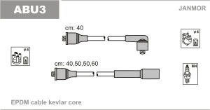 2.0 E, 1.6 E, 2.0 AUDI 80 B4 Przewody zapłonowe JANMOR