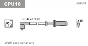 1.0 i, 1.4 i, 1.1 i, 1.6 i PEUGEOT 106 II Przewody zapłonowe JANMOR