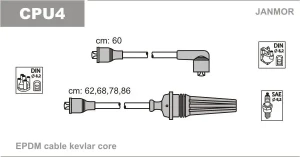 1.4, 1.4 Cat, 1.1 PEUGEOT 205 II Przewody zapłonowe JANMOR