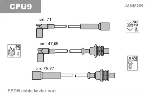 19, 19 GTi, 16 E, 19 E, 16, 15 CITROËN BX Przewody zapłonowe JANMOR