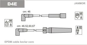 1.5 16V DAEWOO CIELO Przewody zapłonowe JANMOR
