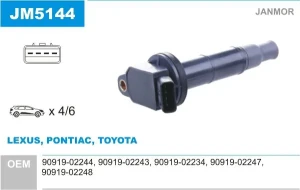2.4, 2.0 Cewka zapłonowa TOYOTA AVENSIS II JANMOR