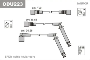 2.0 i, 1.8 i OPEL ASTRA F Przewody zapłonowe JANMOR