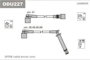 1.4 i OPEL ASTRA F Przewody zapłonowe JANMOR