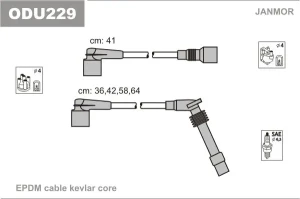 1.4 i OPEL ASTRA F Przewody zapłonowe JANMOR