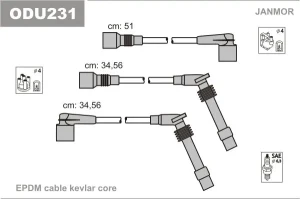 2.0 i OPEL ASTRA F Przewody zapłonowe JANMOR