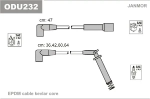 1.6 i OPEL ASTRA F Przewody zapłonowe JANMOR