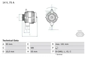 1.3, 1.3 4WD SUZUKI JIMNY III Alternator 75a