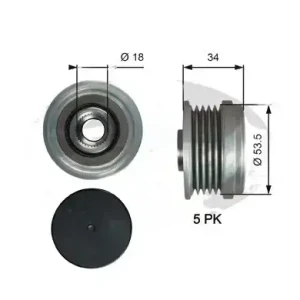 1.4 LPG, 1.4 (68) OPEL INSIGNIA A Sprzęgło alternatora koło pasowe GATES