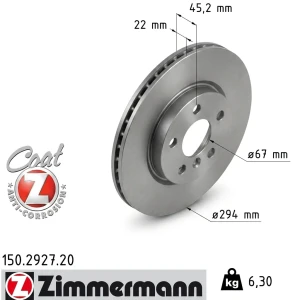 Tarcza hamulcowa przód BMW 2 F45 ZIMMERMANN