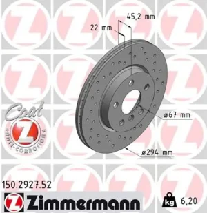 Tarcza hamulcowa przód BMW F39 ZIMMERMANN