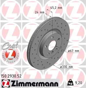 Tarcza hamulcowa przód BMW None ZIMMERMANN