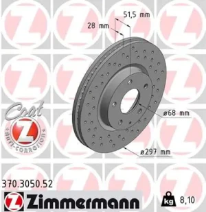 Tarcza hamulcowa przód MAZDA 6 III ZIMMERMANN