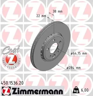 Tarcza hamulcowa przód ROVER 75 ZIMMERMANN