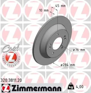 320.3811.20 ZIMMERMANN Tarcza hamulcowa tył