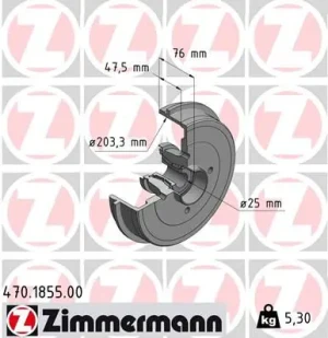 Bęben hamulcowy tył z łożyskiem z czujnikiem abs DACIA SANDERO III ZIMMERMANN