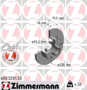 Tarcza hamulcowa tył SEAT TOLEDO I ZIMMERMANN