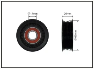 Rolka paska klinowego 1.6 Ti, 1.6, 1.0, 1.6 LPG, 1.6 TDCi FORD FOCUS III CAFFARO