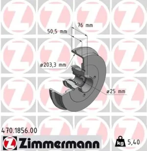 Bęben hamulcowy tył z łożyskiem z czujnikiem abs RENAULT TWINGO II ZIMMERMANN