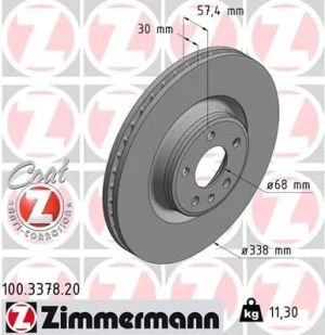 Tarcza hamulcowa przód AUDI A4 B9 ZIMMERMANN