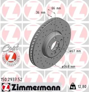 Tarcza hamulcowa prawy przód BMW 5 G30 F90 ZIMMERMANN