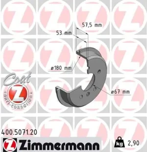 400.5071.20 ZIMMERMANN Bęben hamulcowy tył