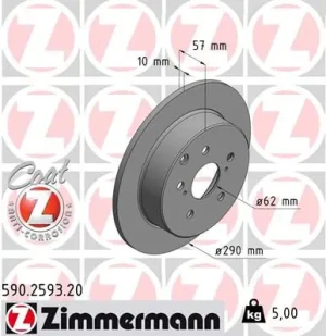 590.2593.20 ZIMMERMANN Tarcza hamulcowa tył