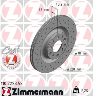 tarcze hamulcowe alfa romeo giulia 110.2223.52 ZIMMERMANN