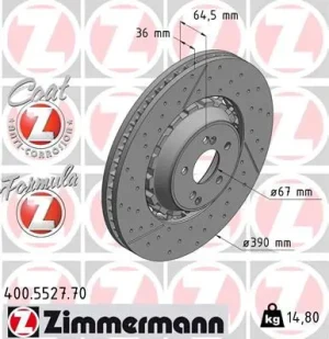 tarcze hamulcowe mercedes w205 400.5527.70 ZIMMERMANN