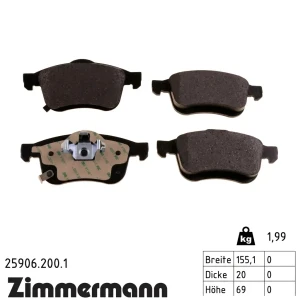 25906.200.1 ZIMMERMANN Klocki hamulcowe przód