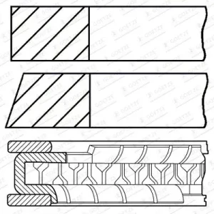 1.2 12V, 1.2 SEAT CORDOBA II Zestaw pierścieni tłoka GOETZE ENGINE