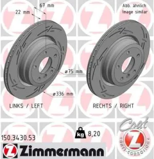 150.3430.53 ZIMMERMANN Tarcza hamulcowa tył