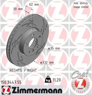 150.3447.55 ZIMMERMANN Tarcza hamulcowa prawy przód