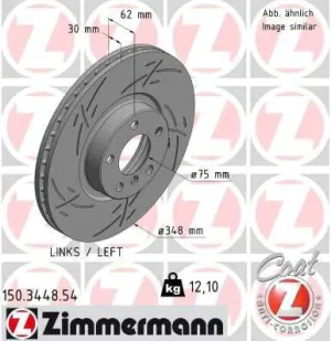 150.3448.54 ZIMMERMANN Tarcza hamulcowa lewy przód